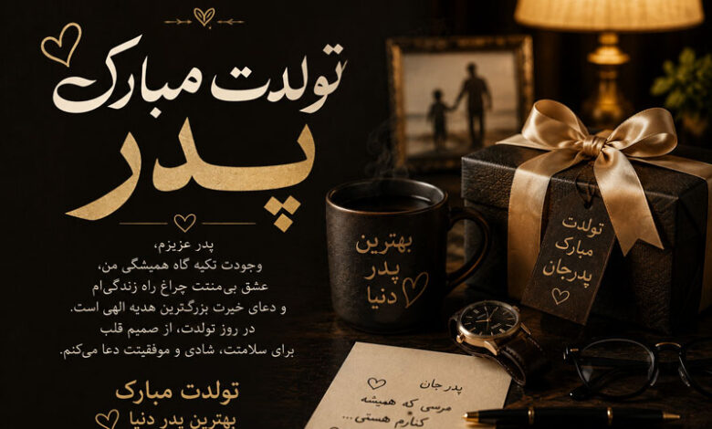 متن تبریک تولد پدر از طرف دختر و پسر کوتاه، خودمونی